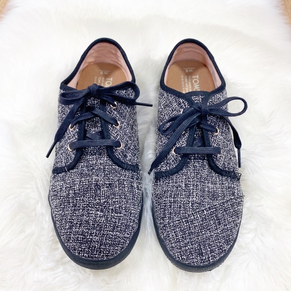 Toms Shoes - Toms Black & White Tweed Sneakers Size 8